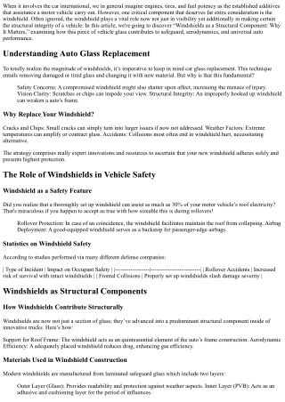 Windshields as a Structural Component: Why It Matters