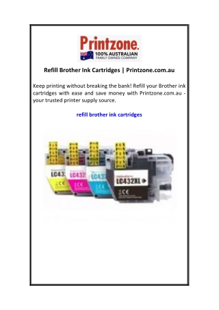 Refill Brother Ink Cartridges  Printzone.com.au
