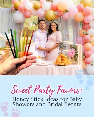 Sweet Party Favors Honey Stick Ideas for Baby Showers and Bridal Events