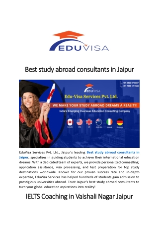 Overseas Consultancy in Jaipur | Eduvisa Services
