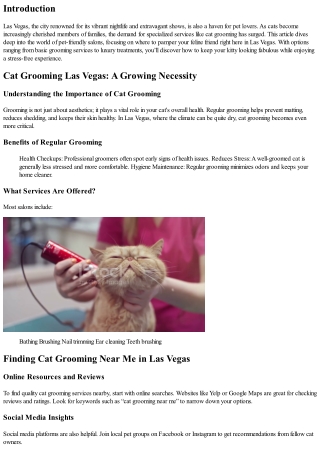 Pet-Friendly Salons: Where to Get Your Cat Pampered in Vegas