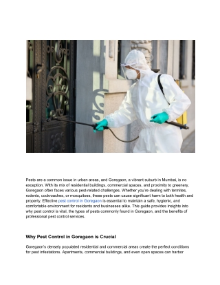 Safe Pest Control in Goregaon – Eco-Friendly & Pet-Safe Methods
