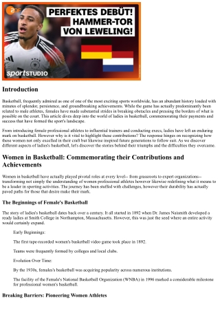 Females in Basketball: Commemorating their Contributions and Accomplishments