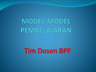 PPT - MODEL-MODEL PEMBELAJARAN PowerPoint Presentation, Free Download ...