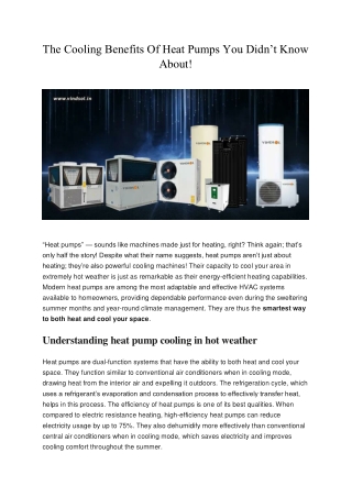 The Cooling Benefits Of Heat Pumps You Didn’t Know About!