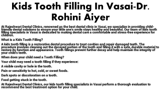 Kids Tooth Filling In Vasai-Dr. Rohini Aiyer