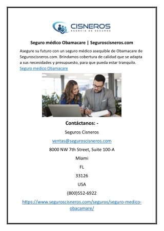Seguro medico Obamacare