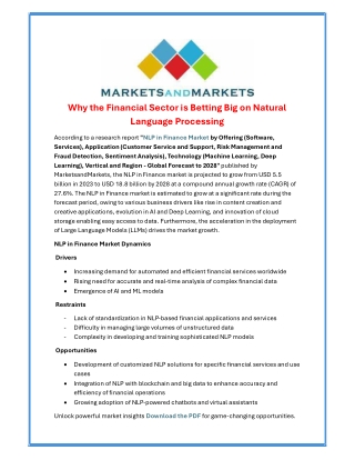 Why the Financial Sector is Betting Big on Natural Language Processing