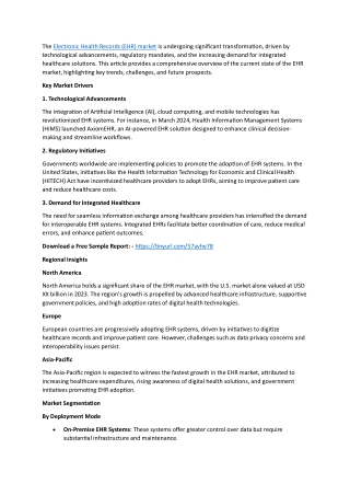 Electronic Health Records (EHR) Market