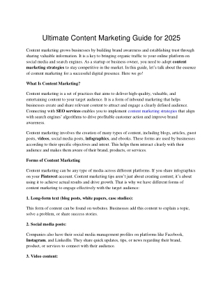 Content Marketing Guide 2025