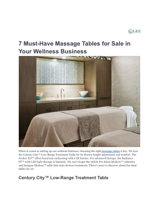 7 Must-Have Massage Tables for Sale in Your Wellness Business