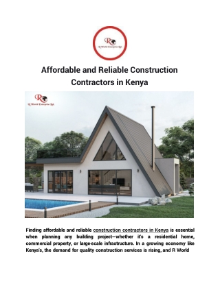 Affordable and Reliable Construction Contractors in Kenya