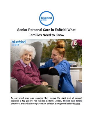 Senior Personal Care in Enfield_ What Families Need to Know