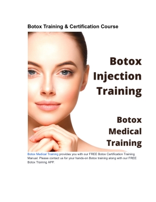 Botox Training & Certification Course