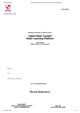 Bhartiya Institute of Vedic Science _ India's Most Trusted Institute