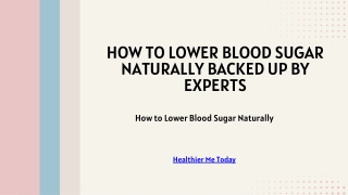 How to Lower Blood Sugar Naturally