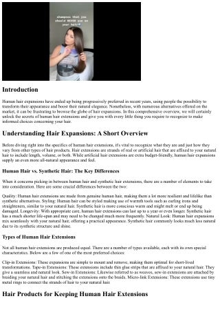 Opening the Secrets of Human Hair Expansions: Every Little Thing You Required to
