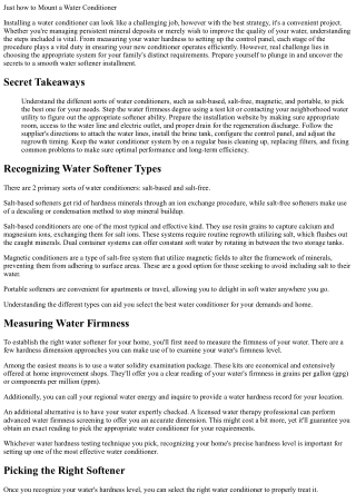 Just how to Set Up a Water Conditioner