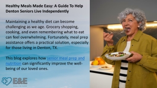 Healthy Meals Made Easy A Guide To Help Denton Seniors Live Independently