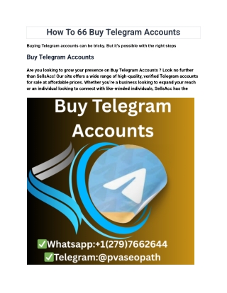 How To 66 Buy Telegram Accounts