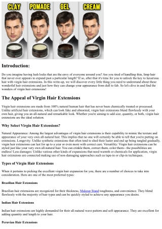 Unlock the Secret to Elegant Hair with Virgin Hair Extensions