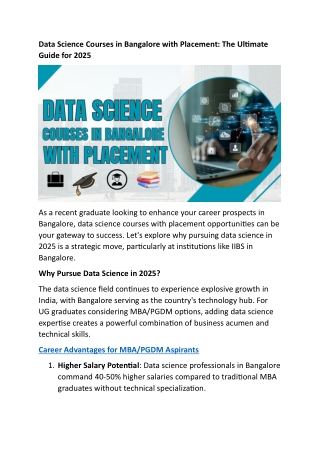 Data Science Courses in Bangalore with Placement