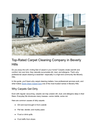 Post 8 - Top-Rated Carpet Cleaning Company in Beverly Hills
