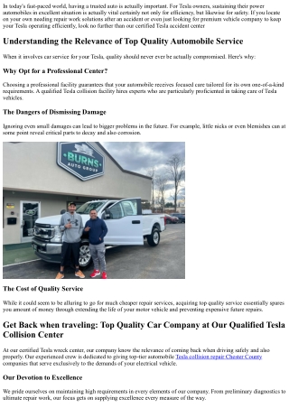 Come back when traveling: Quality Automotive Company at Our Licensed Tesla Accid