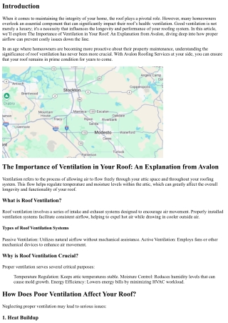 The Importance of Ventilation in Your Roof: An Explanation from Avalon