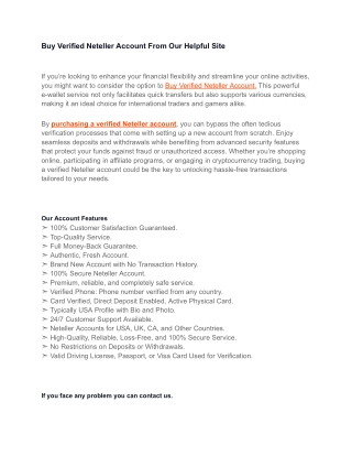 Buy Verified Neteller Account  - The Ultimate Handbook for Online Business Owner