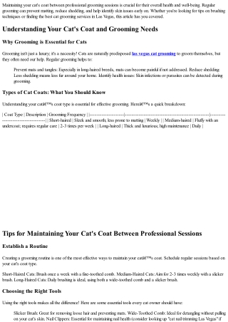 Tips for Maintaining Your Cat's Coat Between Professional Sessions