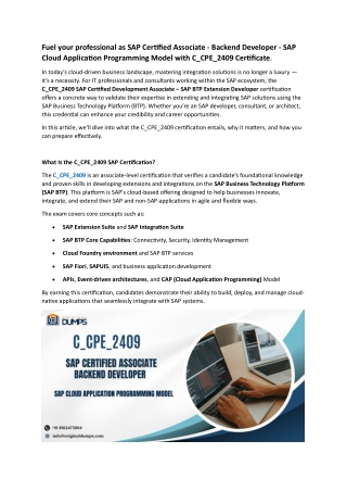 C_CPE_2409 SAP