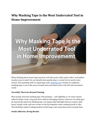 Why Masking Tape Is the Most Underrated Tool in Home Improvement