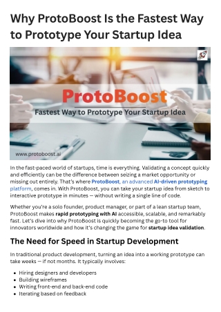 Why ProtoBoost Is the Fastest Way to Prototype Your Startup Idea