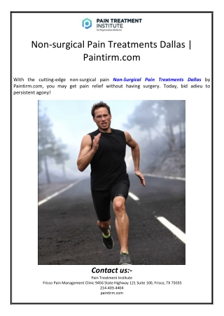 Non-surgical Pain Treatments Dallas | Paintirm.com