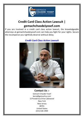 Credit Card Class Action Lawsuit  gemachchasdeiyosef.com