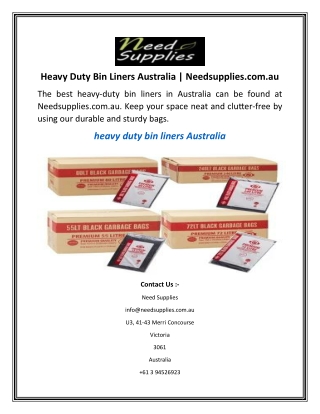 Heavy Duty Bin Liners Australia  Needsupplies.com.au