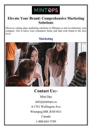 Elevate Your Brand: Comprehensive Marketing Solutions