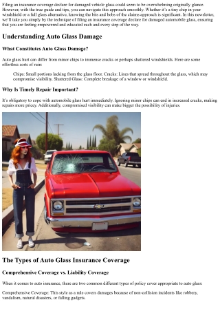The Process of Filing an Insurance Claim for Broken Auto Glass