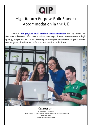 High-Return Purpose Built Student Accommodation in the UK