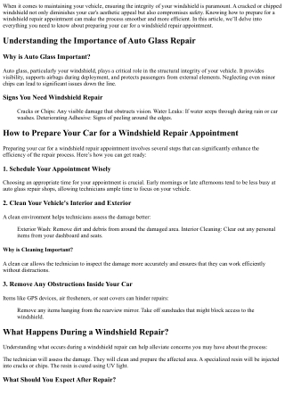 How to Prepare Your Car for a Windshield Repair Appointment
