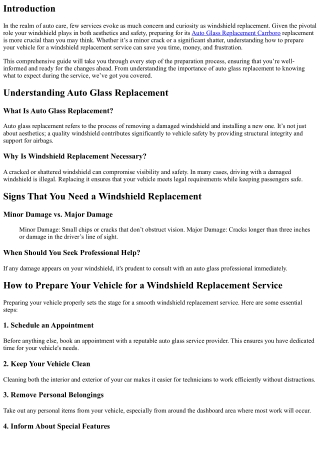 How to Prepare Your Vehicle for a Windshield Replacement Service