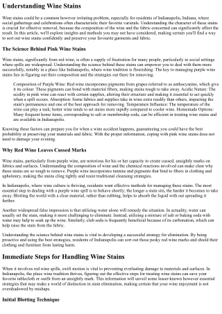 What You Didn't Learn About Dealing With Wine Stains In Indianapolis, Indiana