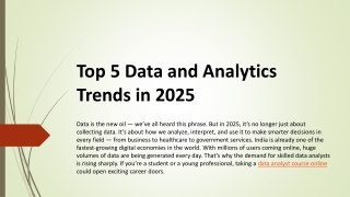 Top 5 Data and Analytics Trends in 2025