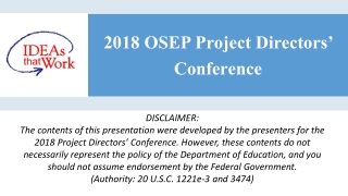 OSEP Disclaimer
