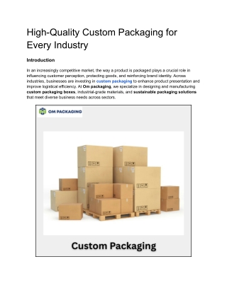 Custom Packaging