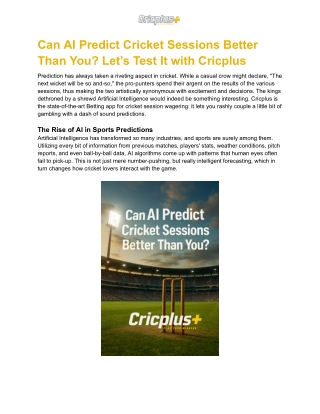 Can AI Predict Cricket Sessions Better Than You