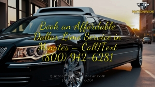 Book an Affordable Dallas Limo Service in Minutes  CallText 800 942 6281