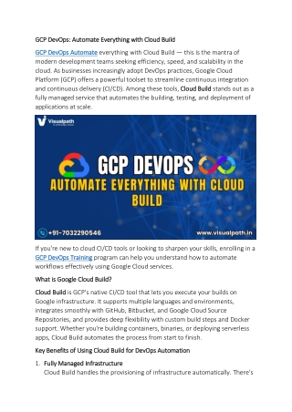 DevOps on Google Cloud Platform Online Training