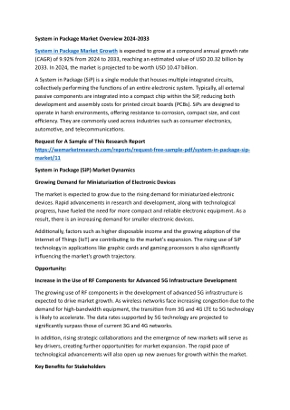 System in Package Market Overview 2024-2033